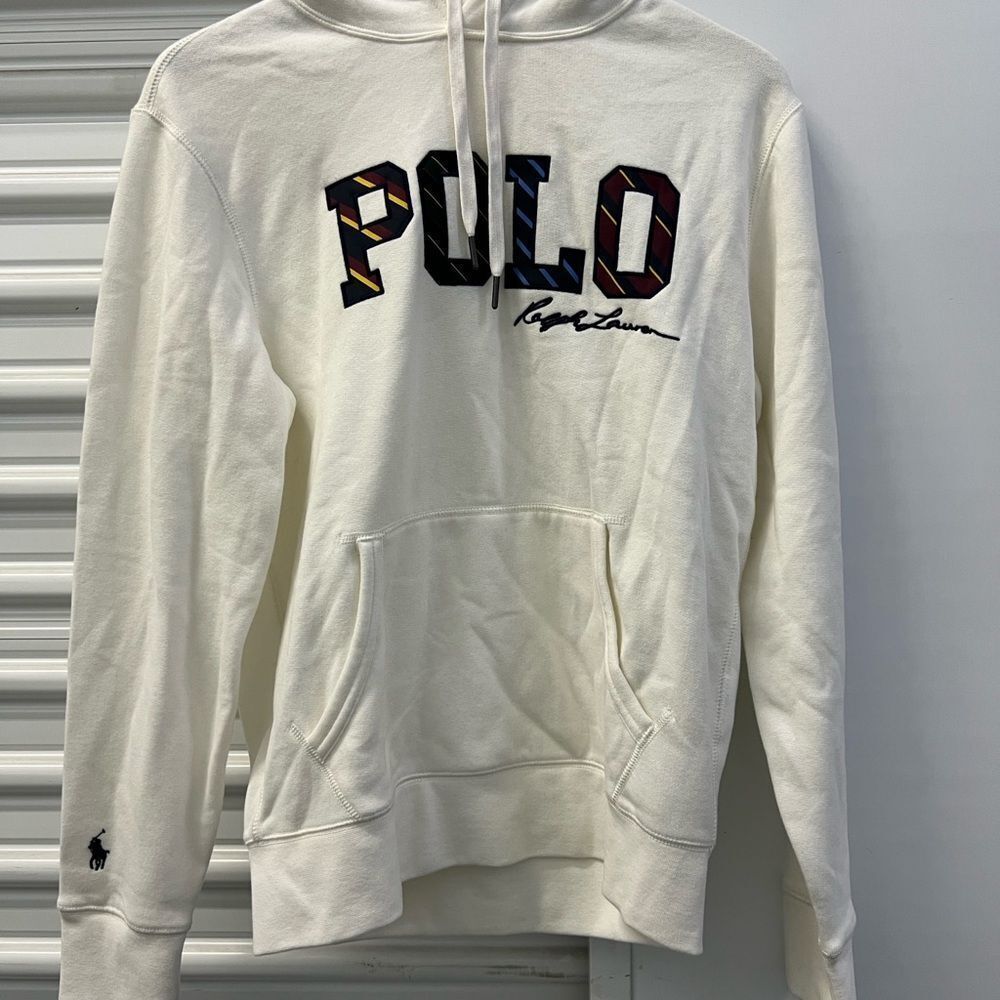 Ralph Lauren White Hoodie with Blue Tag